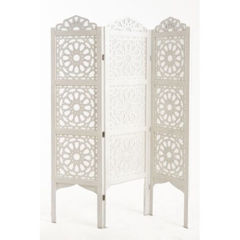 Biombos - Biombo Alhambra Madera Blanco