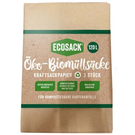 Biomüllsäcke 120 l Biosack 3 Stück Biobeutel Mülltüte Kompostierbar
