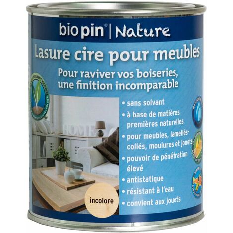 Biopin Nature Lasure cire naturelle pour meubles 0,75 L - Incolore