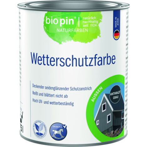Biopin Wetterschutzlasur 750 ml anthrazitgrau Holzlasur