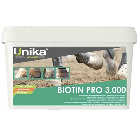 Biotin Pro 3,000 aliment complémentaire pour chevaux destiné à des fins nutritionnelles particulières utilisé pour apporter des quantités importantes de biotine dans l'alimentation du cheval 2 kg