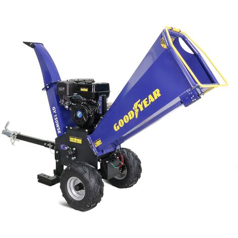 Biotrituradora gasolina 4100 W para jardín ramas y desechos profesional con arranque eléctrico - Goodyear