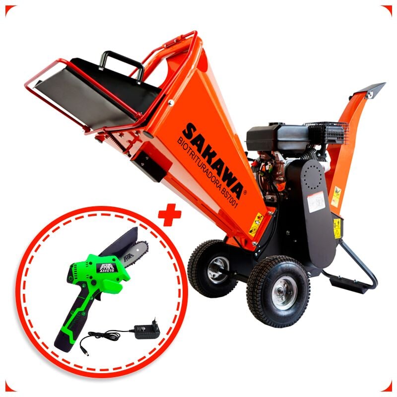 Sakawa - Biotriturateur BS7001+ Mini tronçonneuse à batterie en cadeau