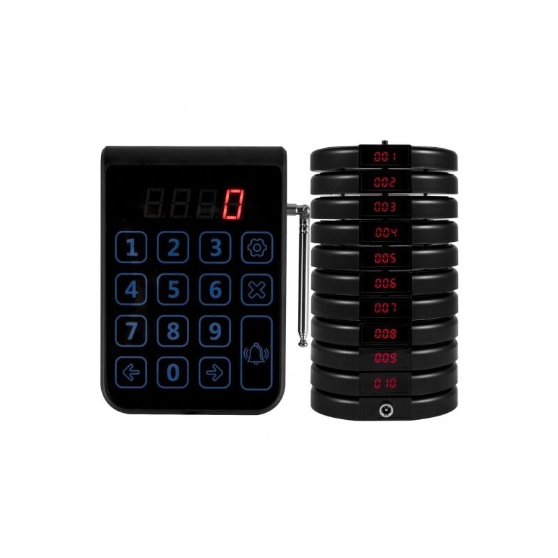 Bipeur Client Systè ME de Radio ME ssagerie Appel 999 Canaux Sans Fil 3 Modes d'Invite 10 Téléavertisseurs Serveur pour Restaurant Café