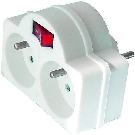 Biplite 16A avec interrupteur Blanc - Blanc