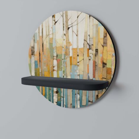BIRCH KALEIDOSCOPE Rundes Regal Schwarz