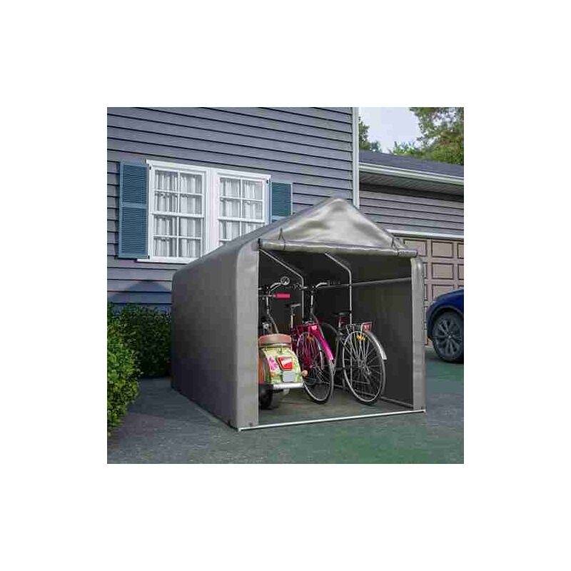 Birchtree - 2.2M1.6M Garden Waterproof Anti-UV Bike Storage Tent Bicycle Motorcycle Shed Shelter Outdoor Backyard Steel Frame Zipper Door Large Grey