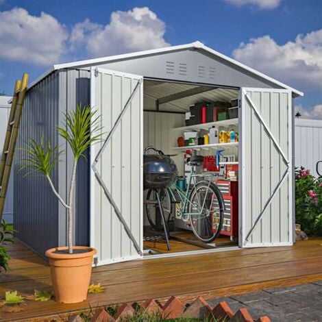 Birchtree Garden Shed Metal Pent Roof 4ft x 8ft - Anthracite