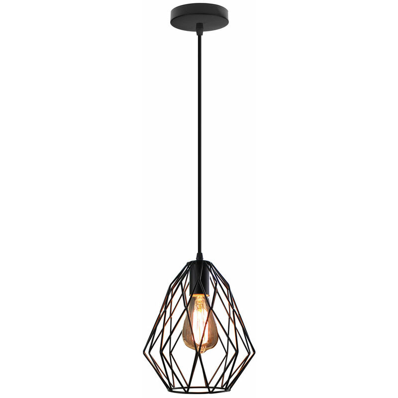 Retro Pendant Light Modern Ceiling Light Industrial Vintage Pendant Lamp for Indoor Bedroom Cafe Bar Black E27