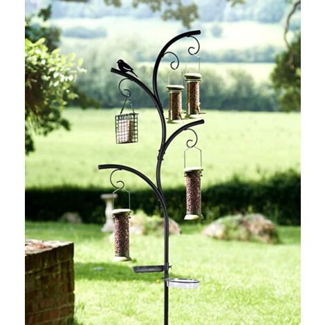 Bird Feeder Station, Stylish Tree Look Feeding Station with many Hooks and Branches for any Bird Feeders (not included)