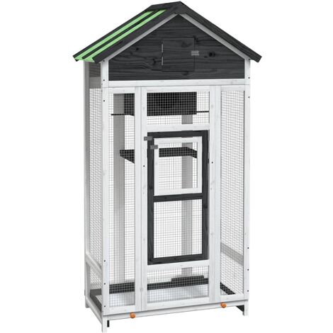 Bird House Grey 91.5x53x170 cm Solid Wood Pine vidaXL