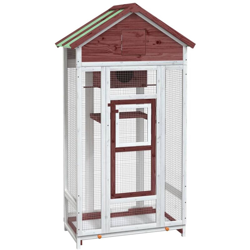 Bird House Mocha 91.5x53x170 Cm Solid Wood Pine Vidaxl