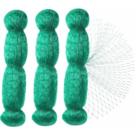 Bird Net, 3pcs 2  10m Green Garden Bird Plant Net Protective Net, Protect Plants, Fruits, Flowers and Vegetables, 15mm Mesh