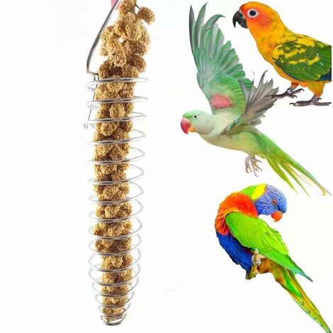 Bird toy stainless steel parrot bird fodder basket The forage device can put fruit corn millet vegetables