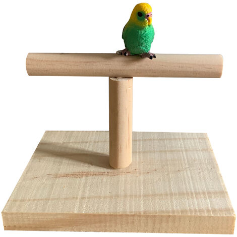 main image of "Bird Training Stand Bird Playstand T Shape Bird Perch Natural Wood Bird Cage Toys,model:Tan"