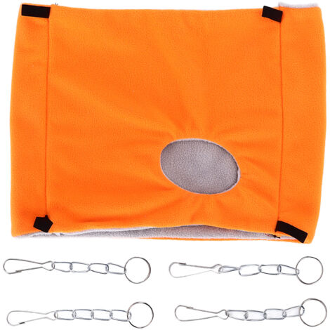 Bird Warm Nest Thermal Plush Cage Hanging Bed Hamster Double Layer Hammock for Winter Cold WeatherOrange