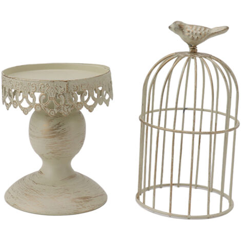 Birdcage Candle Holder Iron Vintage Detachable Stable Base Bird Cage Decor for Bedroom Restaurant S