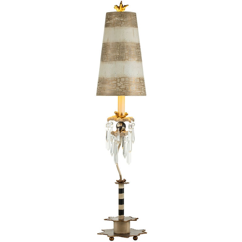 Birdland - 1 Light Table Lamp Black, Gold, Cream, E27 - Elstead