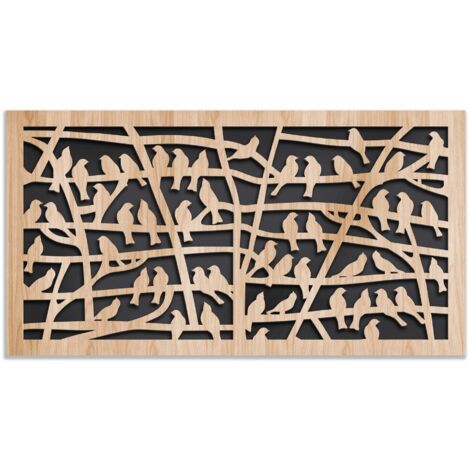 BIRDS - decorazione mural testiera letto - Dimension : 75x40 cm