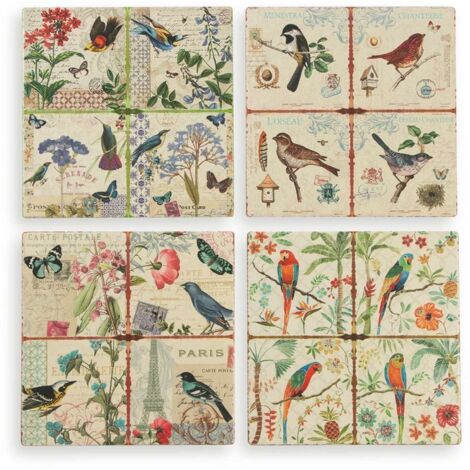 BIRDS MATTONELLA 20X20CM  4 COLORI ASSORTITI