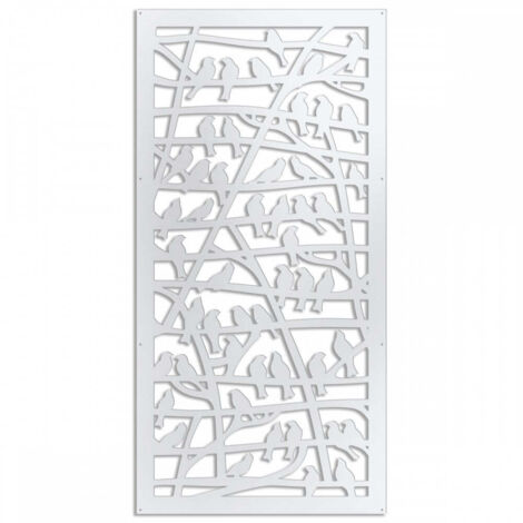 BIRDS - Pannello in PVC traforato - Parasole - Colore: bianco - Misura: 47x94 cm