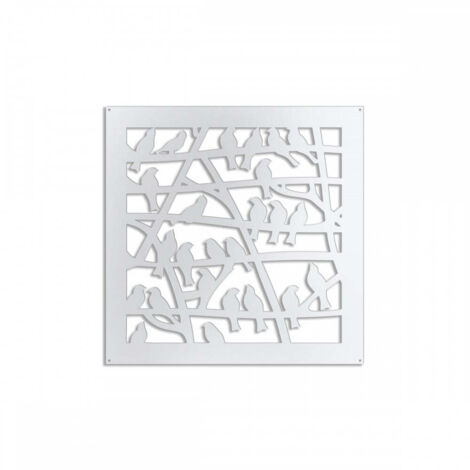 BIRDS - Pannello in PVC traforato - Parasole - Misura: 73x73 cm - Colore: bianco