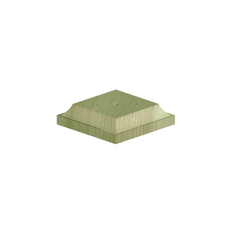 Birkdale - Green Treated Wood Square Finial Base for 3in Posts - 100 x 100 x 23mm (1 Pack)