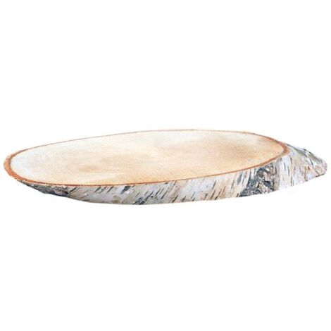 Birkenholzscheiben oval 100% Natur Ø 35 - 38 cm Dekoration Baumscheibe Holzdeko