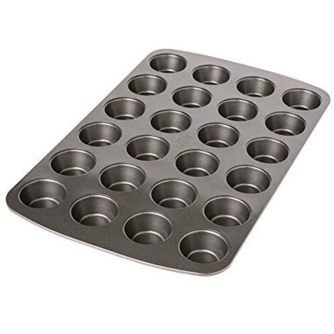 Birkmann Easy Baking 881112 Stampo per 24 Mini Muffin, Metallo, Grigio