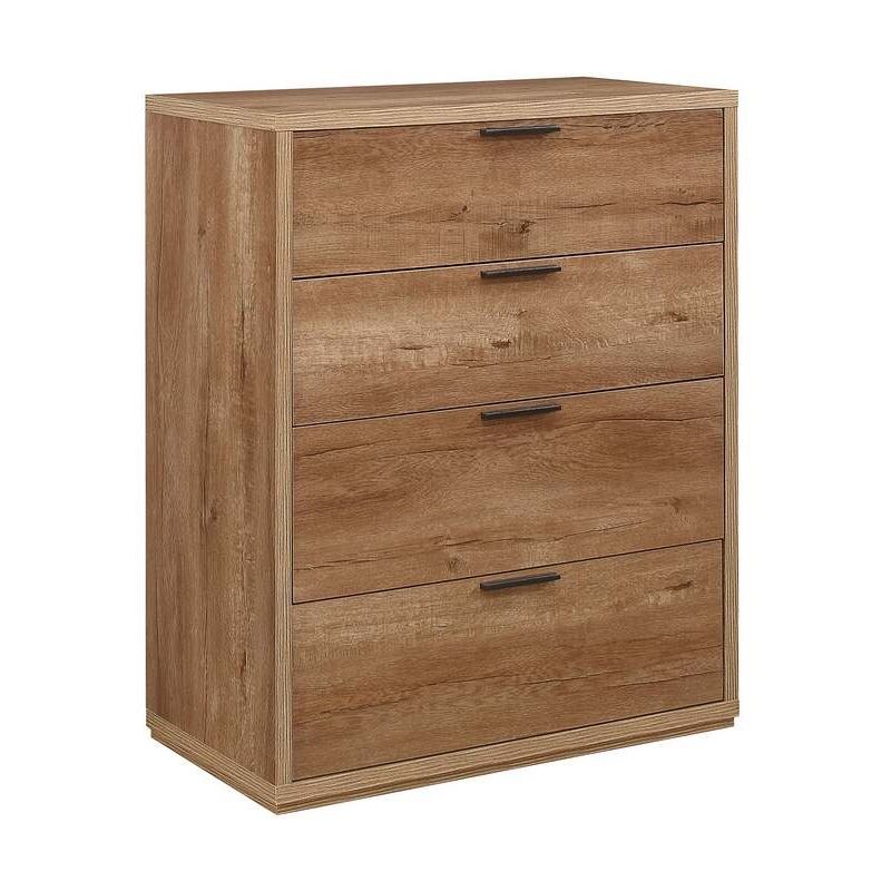 Birlea - Stockwell Rusted Oak Traditional Farmhouse 4 Drawer Chest Of Drawers