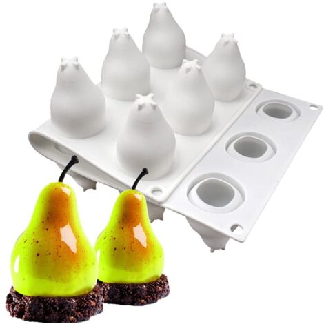 Birnenförmige Kuchenform, Silikonformen für Schokolade 3D-Kuchen Silikonformen Zum Backen von Desserts, Gelee, Eiscremeform Silikon