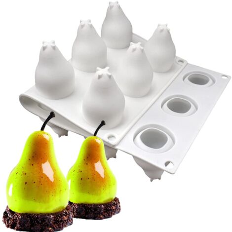 Birnenförmige Kuchenform, Silikonformen für Schokolade 3D-Kuchen Silikonformen Zum Backen von Desserts, Gelee, Eiscremeform Silikon