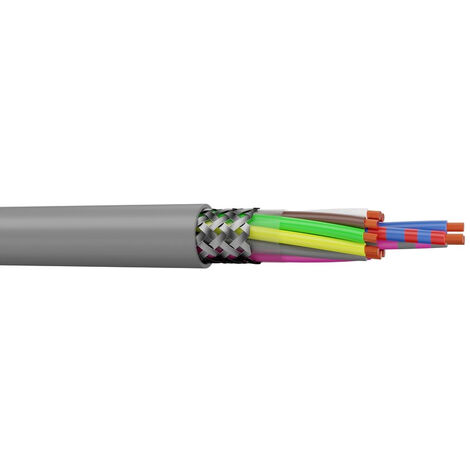 Bis-Electric – Câble blindé 500V 12x0.75 mm² à la coupe – Longueur minimale 10m – Pour applications électriques variées – Couleurs disponibles : blanc, noir, rouge