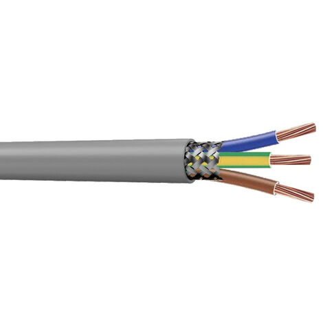 Bis-Electric – Câble blindé 1000V 3G2.5 mm² à la coupe – Conducteurs marron, bleu, vert-jaune – Longueur minimum 10m pour installations électriques