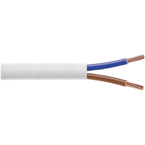 Bis-Electric – Câble électrique H05VV-F 2x0.75mm² blanc – Couronne de 50m – Souple pour installations électriques – Conducteurs en cuivre