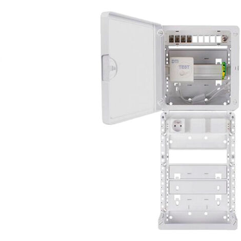 Bis-Electric – Coffret de communication blanc – Grade 3 conforme NF C15-100 – Avec porte pour installation en saillie ou sur GTL