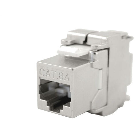 Bis-Electric – Connecteur RJ45 femelle cat 6 – Prise RJ45 complète – En zamac – Montage sans outils pour coffret de communication