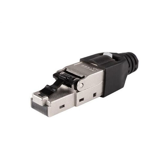 Bis-Electric – Connecteur RJ45 mâle Cat 6A – Adaptateur pour câble courant faible – Montage sans outils – En zamac