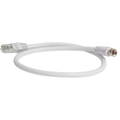 Bis-Electric – Cordon balun de liaison Fiche F / RJ45 400mm – CORDBALRJF040 – Conversion coaxiale vers RJ45 – Pour installations réseau professionnelles