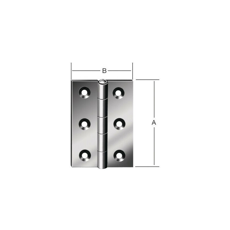 

Bisagra 10502 H.60mm An.46mm S.1.2mm VA laminado medio ancho VORMANN (Por 20)
