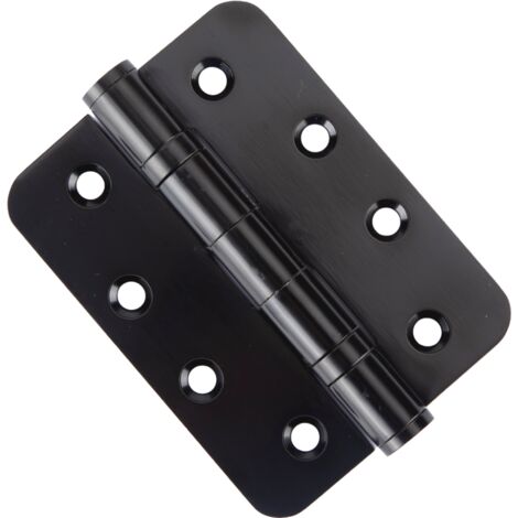 Bisagra cortafuegos acero inoxidable negro 101x76mm canto redondo