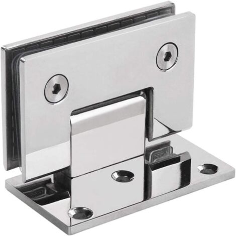 Bisagra de acero inoxidable para puerta de baño, bisagra de 90 grados para puerta de vidrio sin marco, bisagra plegable de 90 grados, bisagra de un solo lado brillante de 90 grados
