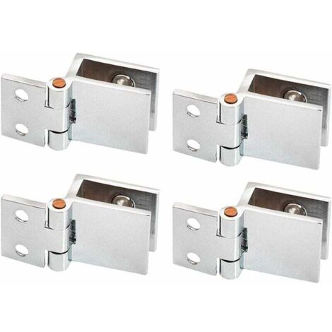 Bisagra de aleación para vidrio, 4 piezas, bisagra de clip para puerta de vidrio de 0 grados, sin perforación, para gabinete de cocina, puerta de vidrio, vitrina (vidrio de 5-8 mm)