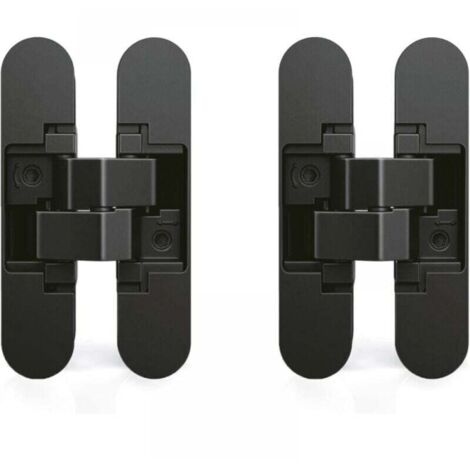 Bisagra de caja para puertas, juego de 2, para puertas pesadas, color negro