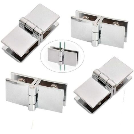 Bisagra de clip para puerta de vidrio de 4 piezas, bisagra de acero inoxidable para puerta de vidrio, bisagra plegable para vidrio, bisagra de sujeción para puerta, bisagra para puertas de vidrio de g