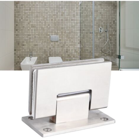 Bisagra de doble apertura de 90° para puertas de baño y ducha, acero inoxidable, 541 g, incluye accesorios de montaje.