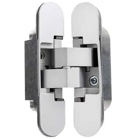 Bisagra de puerta cruzada con hebilla invisible de acero inoxidable, suministros para muebles, accesorios para ventanas, bisagras ocultas plateadas