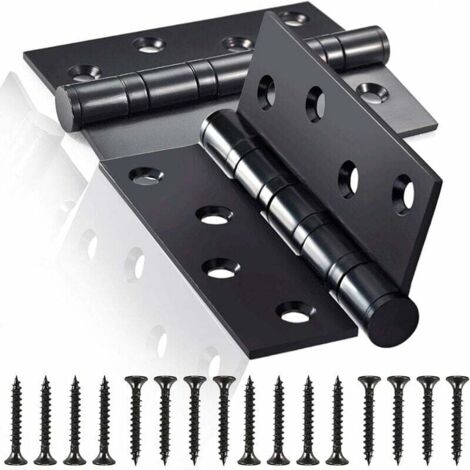 Bisagra de puerta de acero inoxidable, 2 piezas, bisagras plegables de acero inoxidable de 3 mm de grosor, para puertas interiores sólidas (negro)
