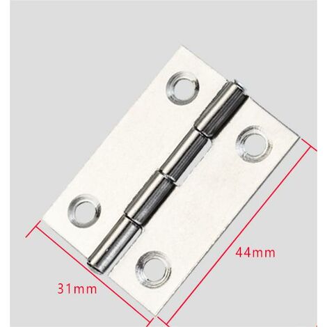 Bisagra de puerta de acero inoxidable para muebles de hogar, 10 Uds., larga, 44mm x 31mm, dos agujeros, MINKUROW