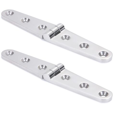 Bisagra de puerta de acero inoxidable pulido espejo para muebles, bisagras para embarcaciones marinas, SUS316, 152,5 mm x 28 mm, 2 unidades
